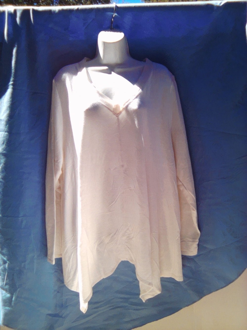Soft V-Neck Long Sleeve Women’s Top in Off White